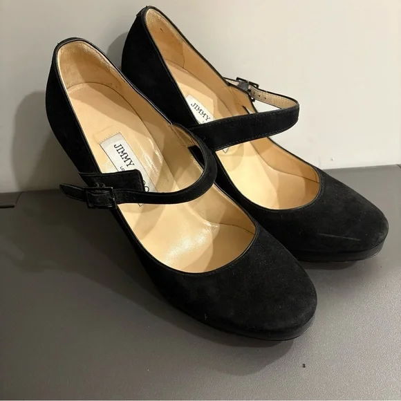 Jimmy Choo Black Suede Mary Jane Heels size 39 - Picture 11 of 11
